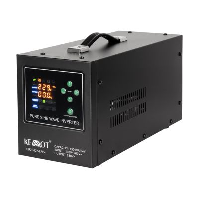 KEMOT PROsinus-1500/24-LFP4 Notstromversorgung, reiner Sinuswellenwandler mit Ladefunktion 24 V 230 V 1500 VA/1050 W