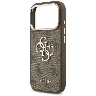 6. Guess 4G Big 4G Classic Logo Hülle für iPhone 17 Pro Max / 18 Pro Max – Braun und Gold