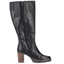 Schwarze Damen-Lederstiefel mit Absatz Rieker Y2581-00