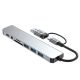 3. Tech-Protect HB06 HUB Adapter 8in1 TYPE-C + USB2.0 + USB3.0 + SD/TF + AV3.5 - grau