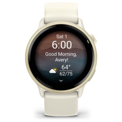 4. Garmin Vivoactive 6 42 mm Knochen/Mondgold-Uhr