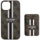 4. Guess 4G Stripes Case mit Magsafe Wallet für iPhone 15 Braun