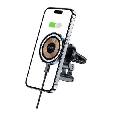 2. Tech-Protect MM15W-V5 Autotelefonhalter mit MagSafe 15W induktivem Ladegerät für Lüftungsschlitze – Schwarz