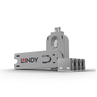 6. Lindy 40454 Port Blocker Port Blocker + USB Typ-A Dongle Weiß Acrylnitril Butadien Styrol (ABS) 5 Stück.