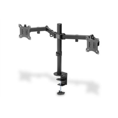 10. DIGITUS DOPPEL-TISCHHALTERUNG MIT KLEMME 2XLCD MAX. 32" MAX. BELASTUNG 2X 8KG NEIGBAR UND SCHWENKBAR SCHWARZ DA-90400