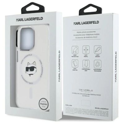 8. Karl Lagerfeld IML Metal Choupette Head MagSafe iPhone 14 Pro Hülle - Weiß