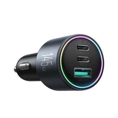 2. Joyroom JR-CCN07 145W Autoladegerät 2xUSB-C USB-A + 100W USB-C Kabel - Dunkelgrau