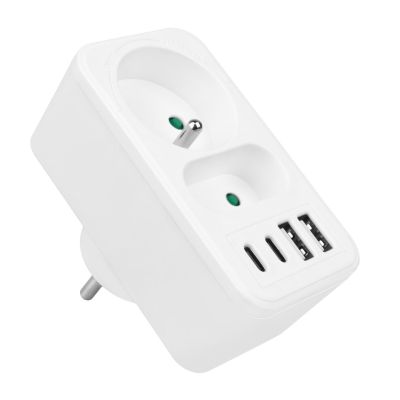 3. MACLEAN Steckdose 2-fach + 4x USB MCE249 F/W