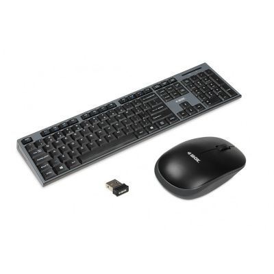 Tastatur- und Mausset IBOX DESKTOP PRO KIT IKMS606W (USB 2.0; (US); schwarz; optisch; 1200 DPI)