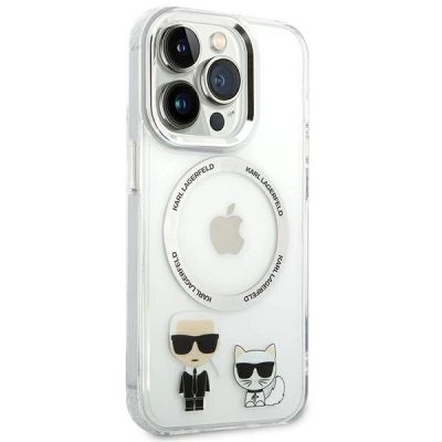 4. Karl Lagerfeld KLHMP14XHKCT iPhone 14 Pro Max 6,7" Hardcase transparent / transparent Karl & Choupette Aluminium Magsafe