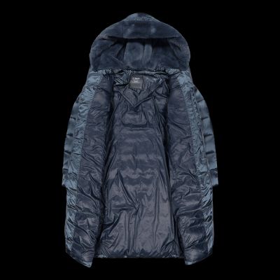 6. CMP Damen Winterjacke mit Kapuze, Langer Isoliermantel, Marineblau (34K0046F/L635)