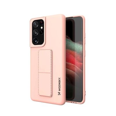 Wozinsky Kickstand Case Silikonhülle mit Ständer Samsung Galaxy S21 Ultra 5G rosa