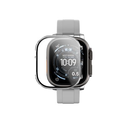 4. AmazingThing Radix Displayschutzfolie aus Glas mit Hülle für Apple Watch Ultra 3 49 mm – Transparent