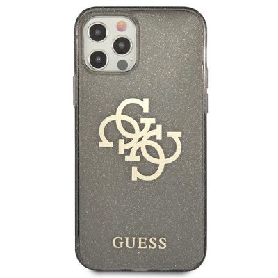3. Guess GUHCP12LPCUGL4GBK iPhone 12 Pro Max 6,7" schwarz/schwarze Hartschale Glitter 4G Big Logo