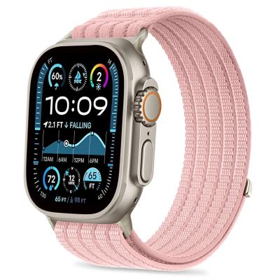 Tech-Protect Nylon-Sportarmband für Apple Watch 44/45/46/49 mm – Hellrosa