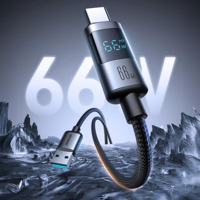 2. Joyroom S-A16 Pro Prism Series 66W USB-A - USB-C Kabel mit Display 1,2m - Schwarz