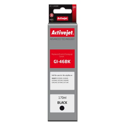 Activejet AC-G46BK Tintenflasche (Ersatz für Canon GI-46BK; Supreme; 170 ml; Schwarz)