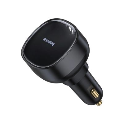 6. Baseus Enjoyment Pro 55W USB-A Kfz-Ladegerät mit einziehbarem Lightning Kabel – Schwarz