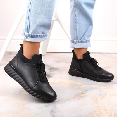 4. Rieker W RKR611B Lederschuhe schwarz