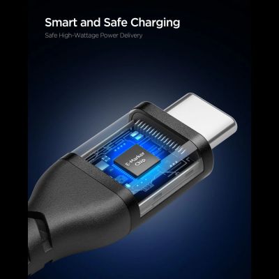 7. Spigen EB10010CCA Essential USB-C / USB-C 100W 100CM Kabel - Schwarz