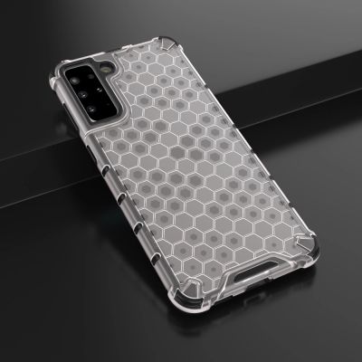 14. Wabenhülle Panzerhülle mit Gelrahmen für Samsung Galaxy S22+ (S22 Plus) transparent