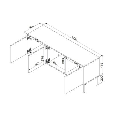 7. INSERTO 3D-TV-Schrank 143,5 x 40 x 61,5 cm, Kaschmir + LED