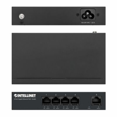5. Intellinet 561792 Gigabit-Ethernet-Netzwerk-Switch (10/100/1000) mit PoE-Unterstützung, Schwarz