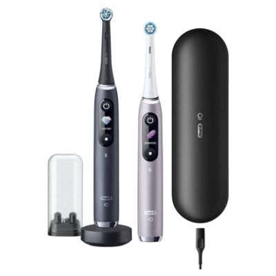 20. Braun Oral-B iO 9N Elektrische Zahnbürsten-Set DUO SCHWARZ ONYX & ROSÉ QUARTZ