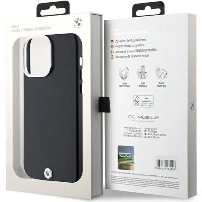 8. BMW Signature Wrapped Metal MagSafe Hülle für iPhone 15 Pro Max – Schwarz