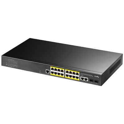 4. Cudy GS2018PS2 Managed L2 Gigabit Ethernet (10/100/1000) PoE-Unterstützung 1 HE Schwarz