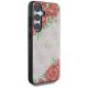 4. Guess Leather 4G Flowers Print Metal Classic Logo MagSafe Hülle für Samsung Galaxy S25 - Rosa