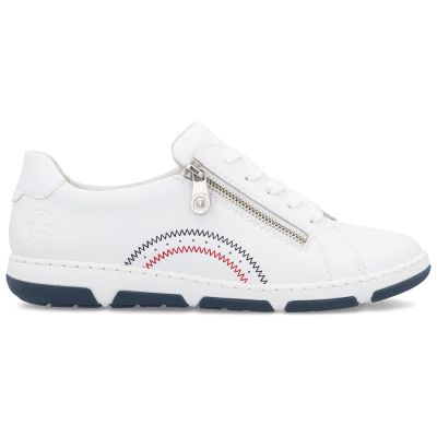 2. Damen-Ankle-Boots aus Leder mit Reißverschluss, weiß, Rieker 42424-80