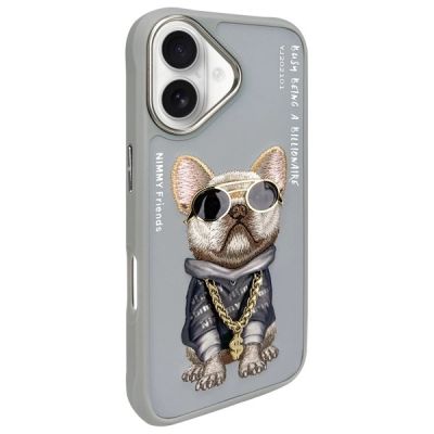 2. Nimmy Glasses Cool Dog iPhone 16 Hülle - Grau