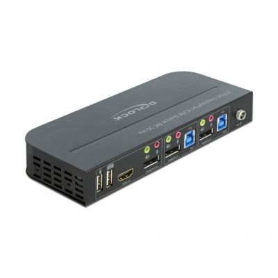 2. KVM-Switch mit DisplayPort 1.4, 8K, USB 3.0 und Audio – KVM-/Audio-/USB-Switch – 2 Anschlüsse