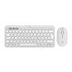 15. Logitech 920-012204 Tastatur und Maus (universell, kabellos, RF + Bluetooth, QWERTZ-Tastatur, Deutsch, Weiß)