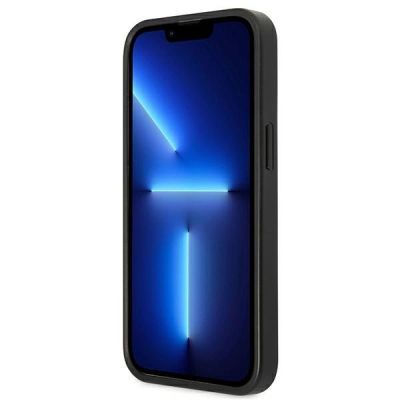 5. Guess Saffiano Triangle Logo Kartenfach Hülle für iPhone 13 / 13 Pro - Schwarz