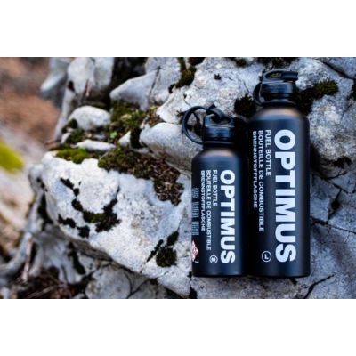 4. Optimus 8021022 Campingkocher-Zubehör 1L 251g Aluminium Schwarze Brennstoffflasche