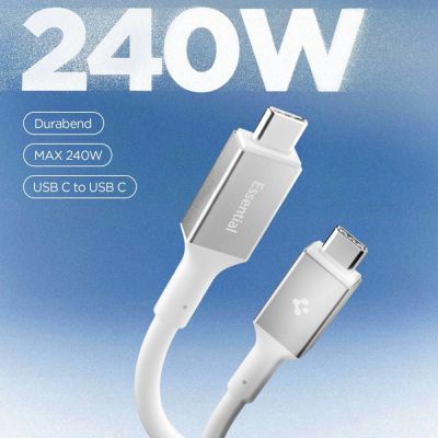 2. Spigen EB24012CC USB-C-Kabel 240 W 120 cm – Weiß