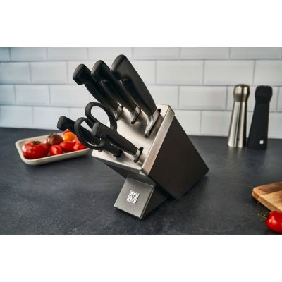 8. ZWILLING Four Star 35148-507-0 Selbstschärfendes Messerset, 7-teilig, Grau
