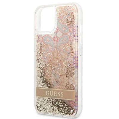 6. Guess GUHCP13SLFLSD iPhone 13 mini 5,4" Gold/Gold Hardcase Paisley Liquid Glitter