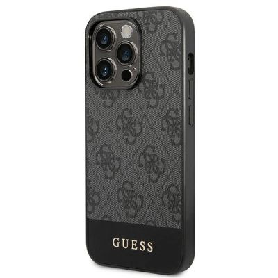2. Guess GUHCP14XG4GLGR iPhone 14 Pro Max 6,7" grau/graue Hartschale 4G Stripe Collection