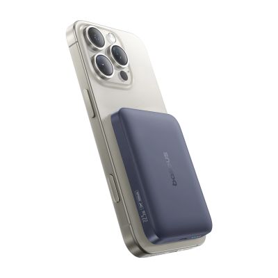 2. Baseus EnerFill FM11 10000mAh 22,5W MagSafe-kompatible Powerbank mit schwarzem Baseus Simple USB-C 20V/3A 30cm Kabel - Dunkelgrau