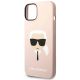 6. Karl Lagerfeld Silikon Karl's Head MagSafe Case für iPhone 14 Plus - Hellrosa