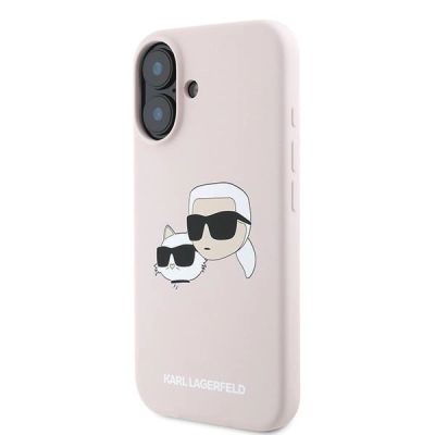 2. Karl Lagerfeld Silikon Nauble Heads Print MagSafe Case für iPhone 16 Plus - Pink