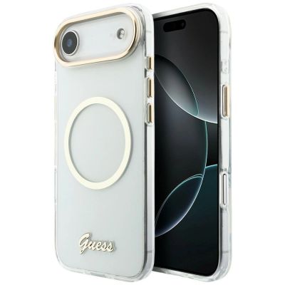 2. Guess IML Script Metal MagSafe Hülle für iPhone Air – Transparent