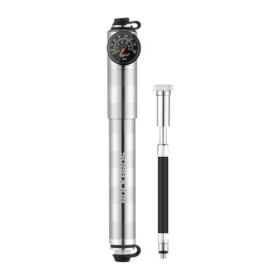 Rockbros HQ-67A-L03 Fahrradpumpe mit Manometer – Silber