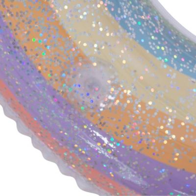 4. Schwimmring 90 cm Regenbogen Glitzer Lila 35644