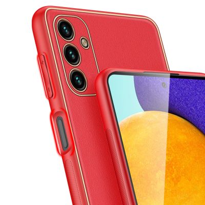 7. Dux Ducis Yolo elegante Hülle aus ökologischem Leder für Samsung Galaxy A13 5G rot