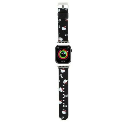 Hello Kitty Heads & Bows Pattern Armband für Apple Watch 38/40/41 mm – Schwarz