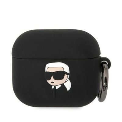 Karl Lagerfeld Silikon Karl Head 3D Hülle für AirPods 3 - Schwarz